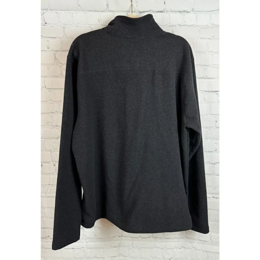 THE NORTH FACE dark gray graphite knit fleece zip mens sweater pullover XL NWOT